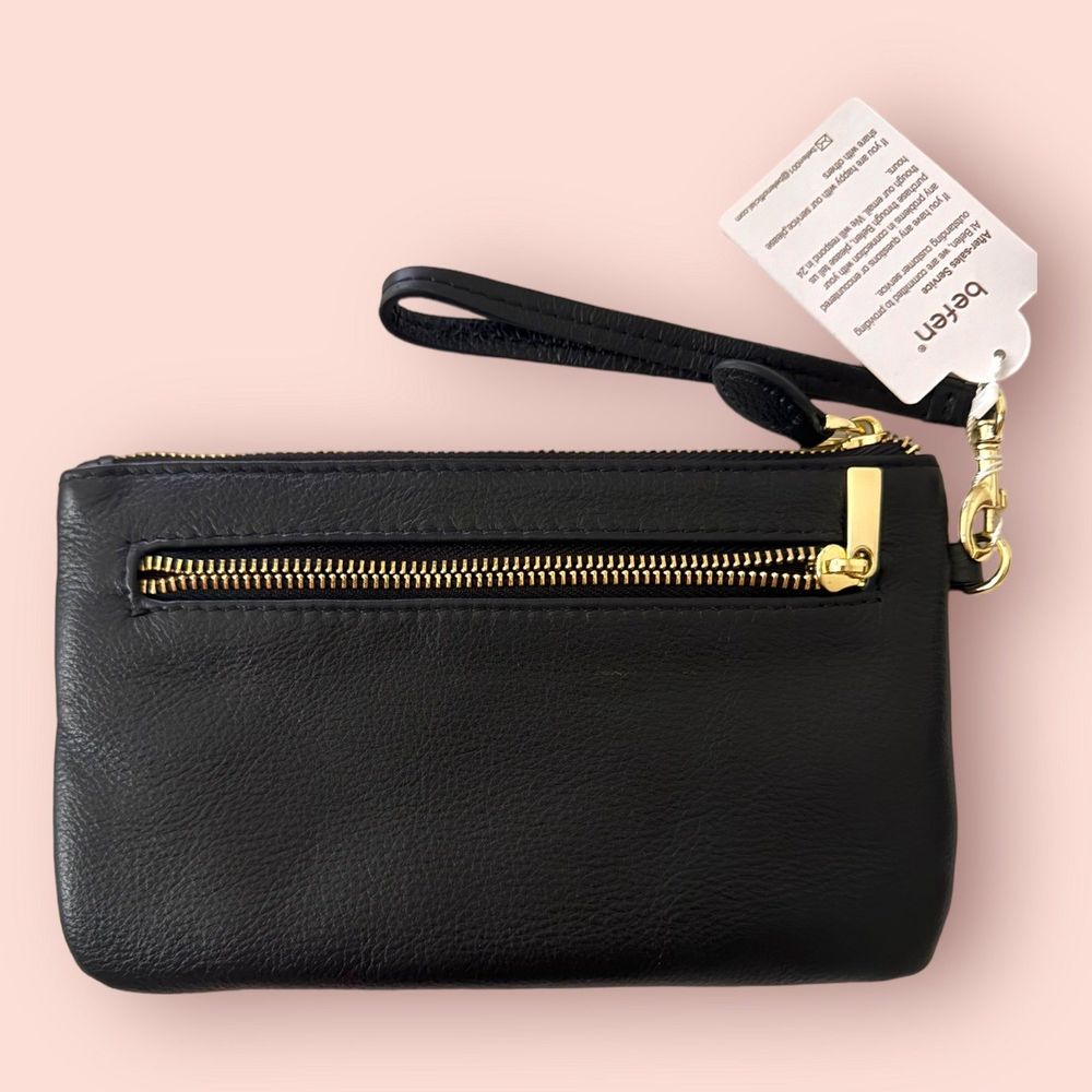 Befen Black Pebbled Leather Wristlet / Wallet - Picture 3 of 5